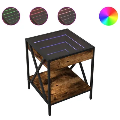 Produktbild von vidaXL Couchtisch mit Infinity-LED Räuchereiche 40x40x49 cm