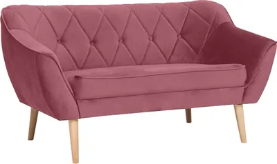 Produktbild von BETTSO Dreisitzer-Sofa im skandinavischen Stil mit Steppung CARO 3 rosa