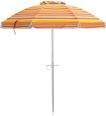 Produktbild von GOPLUS 2M Aluminium Sonnenschirm, Gartenschirm mit Knickmechanismus, 200 cm Strandschirm, für Balkon & Terrasse, Sonnenschutz UV 50+