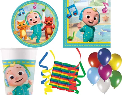 Produktbild von 140-tlg. Set Kindergeburtstag Party Feier Fete Deko Motto CoComelon