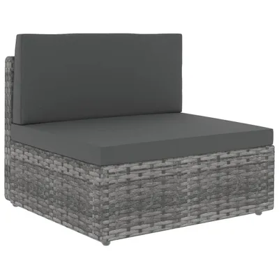 Immagine prodotto di vidaXL Set da salotto da giardino 5 pezzi con cuscini in polirattan grigio