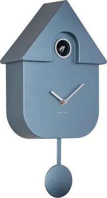 Produktbild von Karlsson - Kuckucksuhr Modern Cuckoo Metallic - Blau - 21.5x8.5x41cm