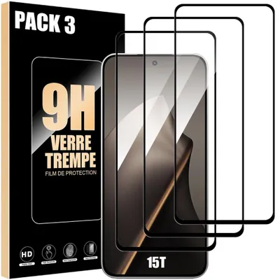 Image de 3 Verre Trempé Intégral pour Xiaomi 15T - Protection d'écran Antichoc Anti-Rayures 9H