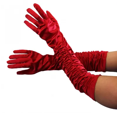 Produktbild von Deluxe Handschuhe lang Rot glänzend lange rote Kostüm