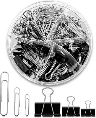 Produktbild von Famanu Paperclips und Ringbuchclips - 340 Stück in verschiedenen Größen