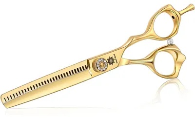 Produktbild von Professionelle Friseurschere 15,2 cm goldfarben Effilierschere Rasierkante Edelstahl