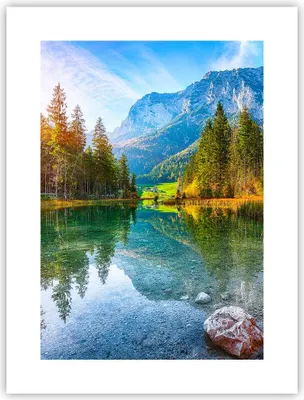 Produktbild von Poster - Poster ohne Rahmen - Landschaft Berge Morgendämmerung - 30x40 cm - Wand Bild - Wanddeko - Wandbilder - Kunstposter - Wandposter - Bilder - Kunstdruck - Wanddekoration - P2XPA30x40-4456