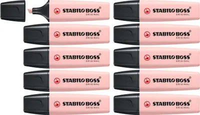 Obrázek produktu pro Zvýrazňovač STABILO – BOSS ORIGINAL NatureCOLORS Wildflower – balení po 10 kusech – červená