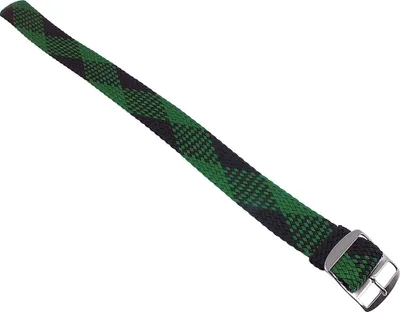Produktbild von Minott Perlon Durchzugsband Textil grün/schwarz geflochten Dornschließe, Stegbreite:20mm, Schließe:Silbern