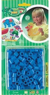 Image de Hama - 8309 - loisirs créatifs - perles - blister de 300 perles bleu maxi