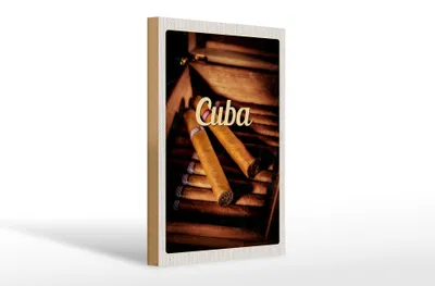 Produktbild von Holzschild Reise 20x30cm Cuba Karibik Cubanische Zigarette