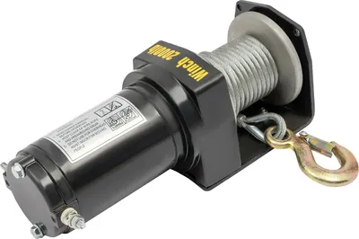 Zdjęcie produktu dla Wciągarka elektryczna, udźwig 2000 funtów, długość liny 6 m, czarna, 6 m, 2000 funtów