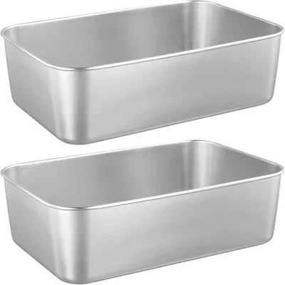 Zdjęcie produktu dla Forma do pieczenia – srebrna – 21,7 x 14,7 x 6,35 cm – stal nierdzewna – do pieczenia chleba i ciast