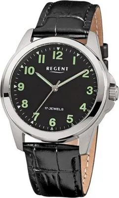Produktbild von Regent Herrenarmbanduhr Leder Handaufzug F818