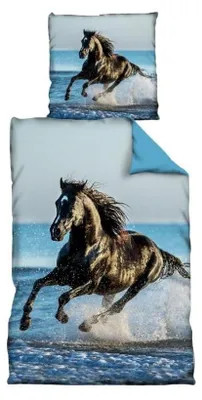 Produktbild von MF Bettwäsche Pferd im Wasser 65 gsm uni backside
