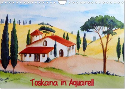 Produktbild von Toskana in Aquarell (Wandkalender 2025 DIN A4 quer), CALVENDO Monatskalender