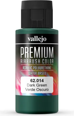 Premium Color Opaque Vallejo 62014 Dark Green 60ml Airbrush Acrylfarbe