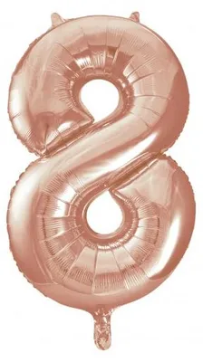 Zdjęcie produktu dla Balon foliowy XL numer 8 różowe złoto