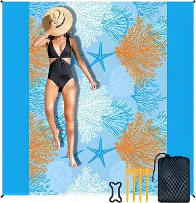 Productafbeelding van Famanu Strandlaken XXL – Zandafstotend en waterafstotend, 200 x 200 cm