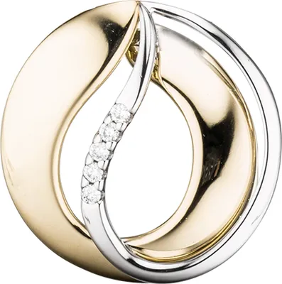 Produktbild von JOBO Anhänger 585 Gold Gelbgold Weißgold bicolor 5 Diamanten Brillanten Goldanhäger