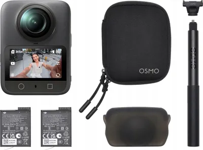 Produktbild von DJI Osmo 360 Essential Combo, 360 Kamera mit 1-Zoll 360° Aufnahmen, Natives 8K 360° Video, 1,2 m unsichtbarer Selfie-Stick-Kit