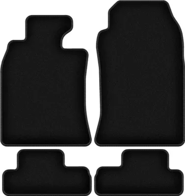 Image de Tapis de sol velours sur-mesure pour Mini Cooper R52 (2004-2008, Cabrio) noir, jeu 4 pièces, fixations