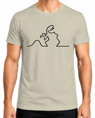 Productafbeelding van La Linea Balum Osvaldo Cavandoli, stripfiguren, animatiefilm, heren T-shirt, natuur, maat M