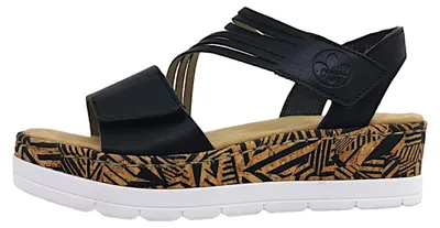 Immagine prodotto di Sandali da donna Rieker modello Luzern, colore nero, ideali per il tempo libero