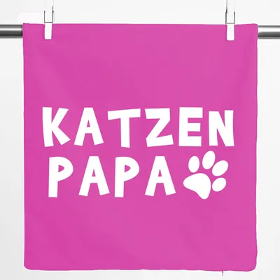 Produktbild von Huuraa Kissenbezug Katzenpapa Tapse 40x40cm Fuchsia Baumwolle Dekokissenbezug Geschenkidee