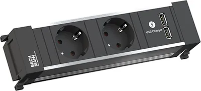 Zdjęcie produktu dla Bachmann 916.1193, 2 m, Wewnętrzna, Typu F, Aluminium, Czarny, 2 x gniazdo sieciowe