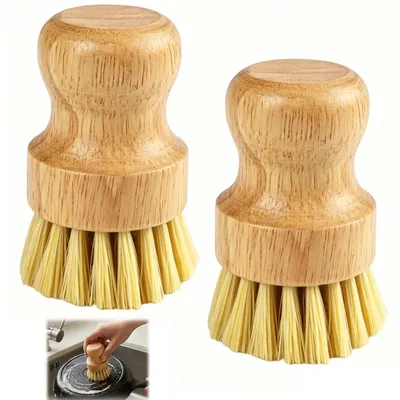 Produktbild von Spülbürste Bambus 2er Set mit Naturborsten Küchenbürste