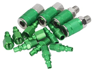 Immagine prodotto di Set di raccordi rapidi in alluminio da 1/4 di pollice NPT, raccordo pneumatico industriale, montaggio pneumatico