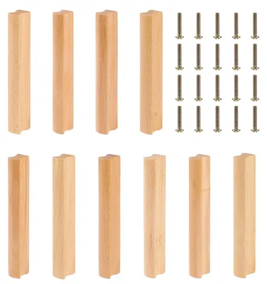 Immagine prodotto di Solidchoice - Maniglie in legno per porte e mobili (10 pezzi, 128 mm)