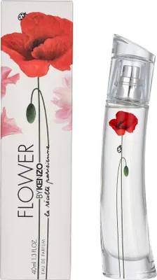 A perfume bottle and its packaging are displayed side-by-side against a white background.
