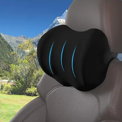 Imagen del producto de Unyqoos® Almohada ergonómica para el cuello – forma en S, espuma viscoelástica transpirable, funda con cremallera desmontable, correa ajustable, color