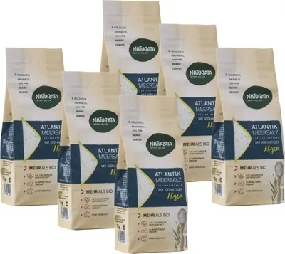 Produktbild von Atlantik Meersalz, mit jodhaltigen  Algen, 6 x 500 g