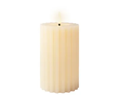 Produktbild von Lumineo Luxe LED Kerze - cremeweis - D7,5 x H15 cm - Zeitschaltuhr