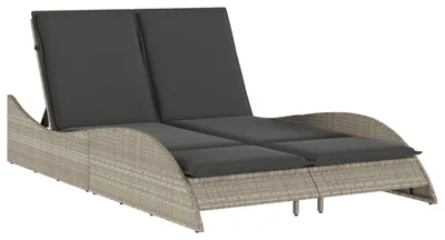 Obrázok produktu pre vidaXL Lehátko s vankúšmi Svetlosivá 114x205x73 cm Polyratan