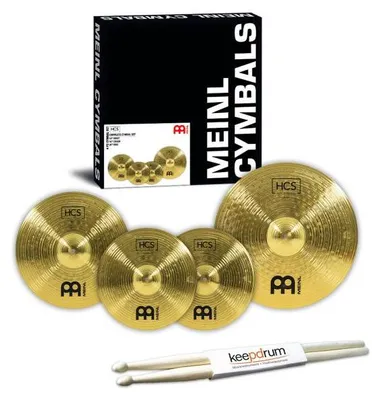 Image de Ensemble de cymbales Meinl HCS141620 avec baguettes de batterie