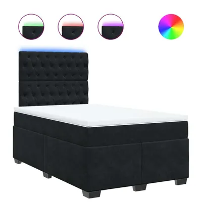 Produktbild von Boxspringbett mit Matratze Schwarz 120x190 cm Samt