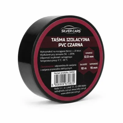 Zdjęcie produktu dla Silvercars Taśma Izolacyjna Pvc Czarna 19Mm 10M