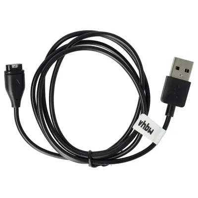 Produktbild von vhbw USB Ladekabel kompatibel mit Garmin Forerunner 265/265S/965/955/ Smartwatch Fitnesstracker - Ladestation Schwarz, 100 cm