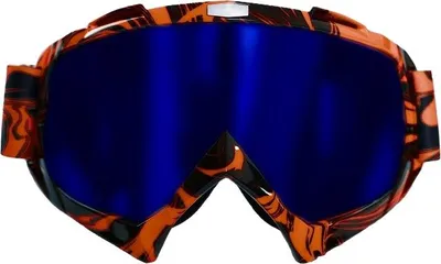 Produktbild von Motocross Brille Motorradbrille Racing Googles Schutzbrille Orange mit blauem Glas