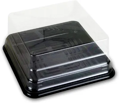 Produktbild von Sets 2,6 Zoll quadratische, transparente Kunststoff-Mini-Behälter – Set mit 50 Stück – Muffinform – Form für kleine Kuchen