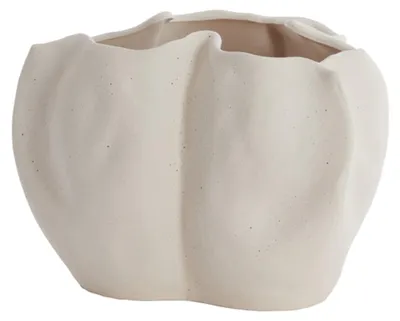 Image de Vase SANGULI en céramique crème – 33,5x33x22,5 cm