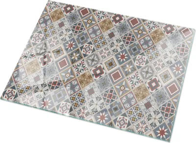 Immagine prodotto di Motivo a mosaico con ornamenti – Piano di lavoro in vetro per cucina – Piano di lavoro in vetro – Piano di lavoro in vetro per cucina – Superficie di lavoro in vetro – Piano di lavoro igienico – Piano di lavoro facile da pulire – 120x80 cm
