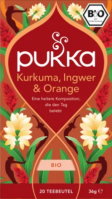 Zdjęcie produktu dla Pukka - Organiczna herbata ziołowa "Kurkuma, imbir i pomarańcza" - 20 torebek