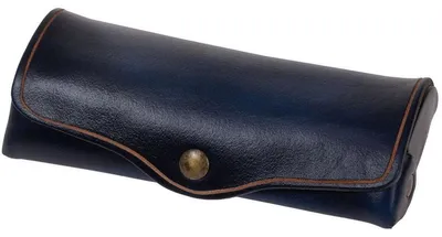 Zdjęcie produktu dla Etui na okulary MIKA, duże, skóra siodłowa, zatrzask, niebieskie