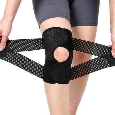 Productafbeelding van Kniebrace met Patella-Gelkussen en Zijstabilisatoren Zwart L