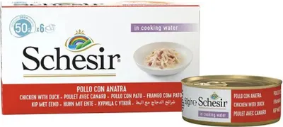 Zdjęcie produktu dla SCHESIR Filety z kurczaka z kaczką dla kota 6 x 50 g